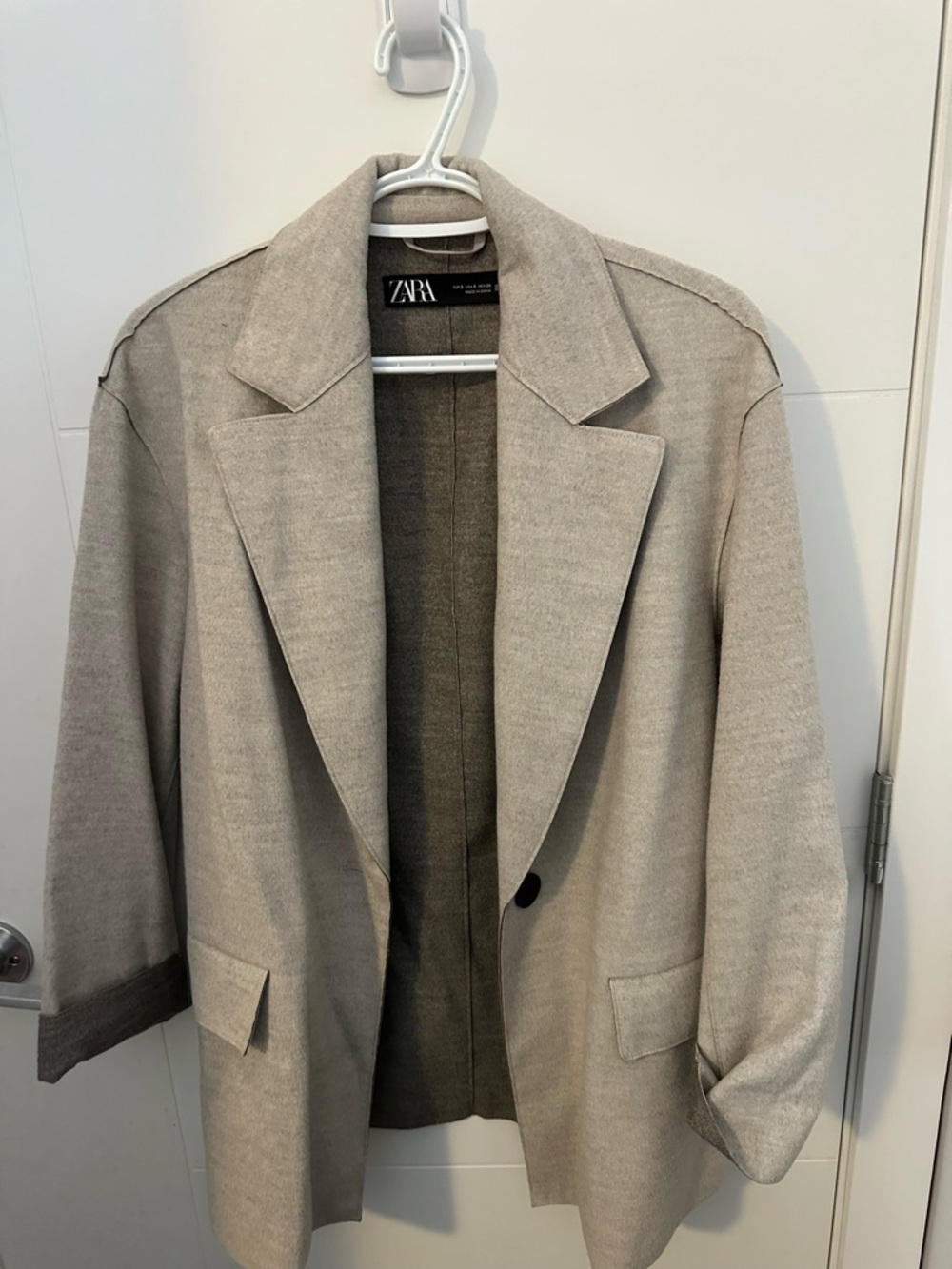 ZARA Light Taupe Relaxed Blazer Jacket